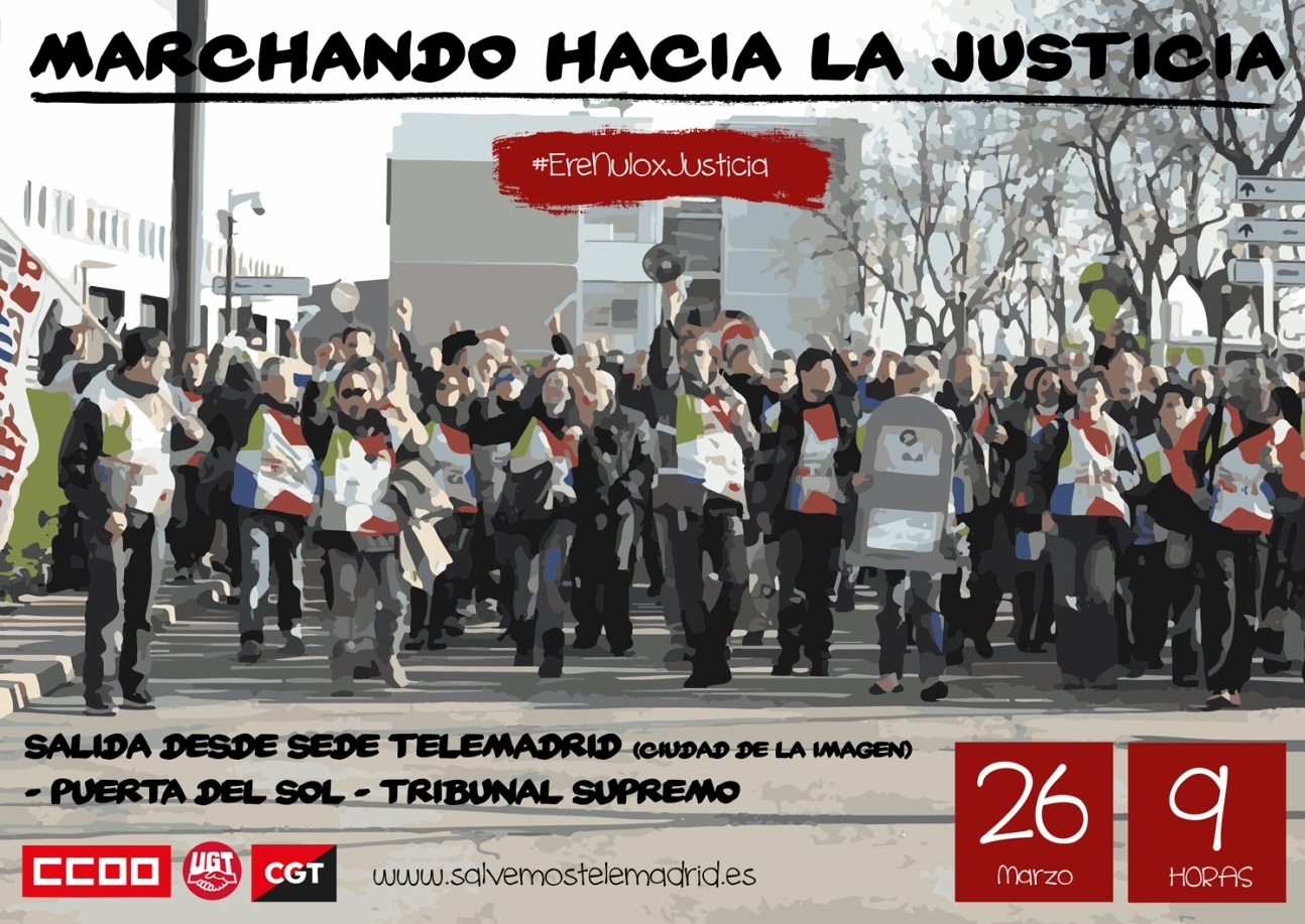 Imagen marcha trabajadores de Telemadrid 26 marzo